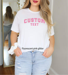 Personalized T-shirt, Custom Shirt, Custom Shirts, Custom T-shirt, Personalized Shirt, Custom Printed T-shirts, Shirt, Real Glitter